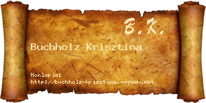 Buchholz Krisztina névjegykártya